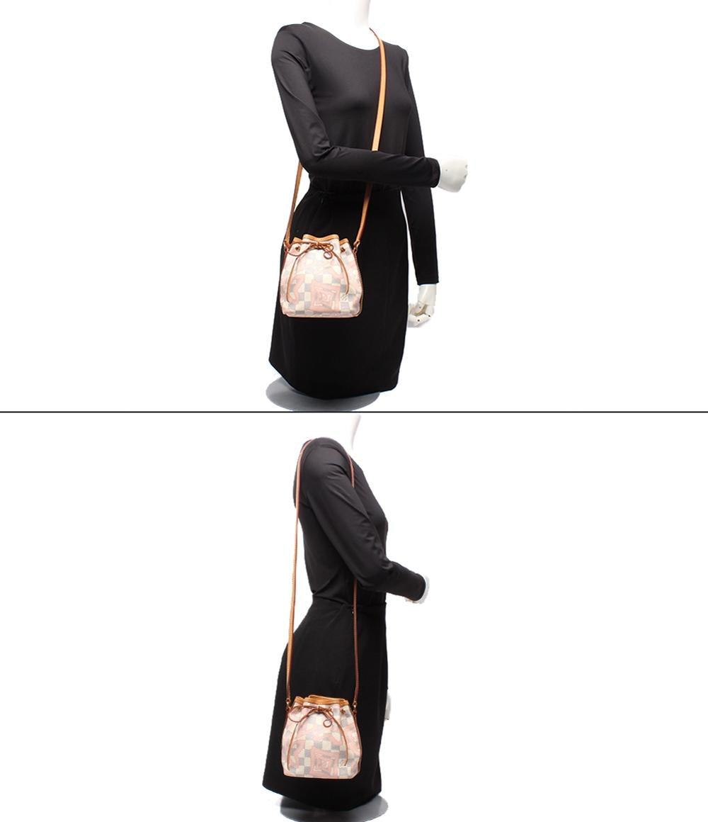 LOUIS VUITTON ルイヴィトン ナノノエ ミニショルダーバッグ N60052 ダミエアズールキャンバス レザー ベージュ 美品 中古 4b005127 LOUIS VUITTON - LOUIS VUITTON ルイヴィトン ナノノエ ミニショルダー
