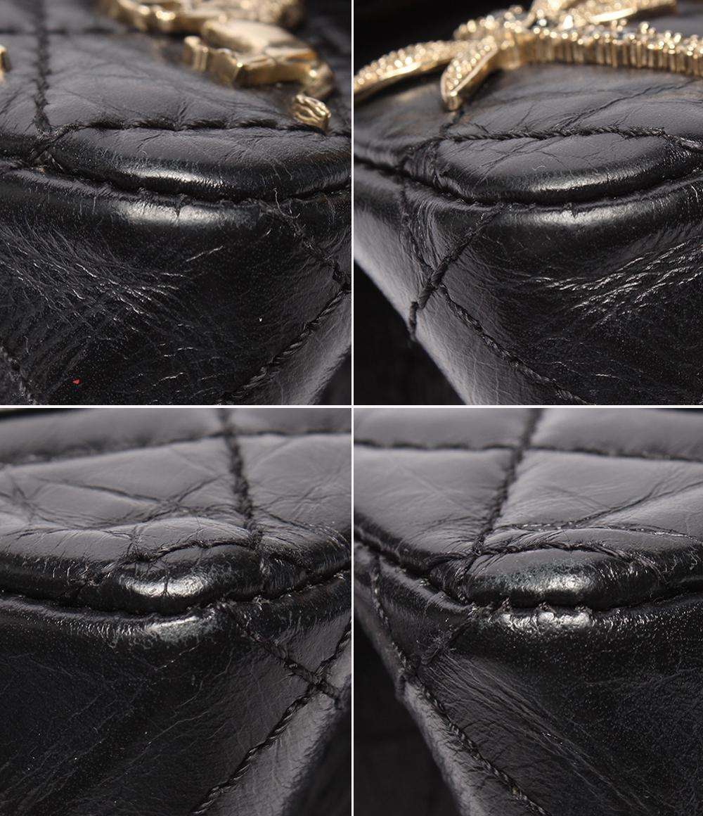 CHANEL チェーンショルダーバッグ マトラッセ 2.55 ラッキーチャーム エンブロイダリー ダブルフラップ ゴールド金具 レディース シャネル