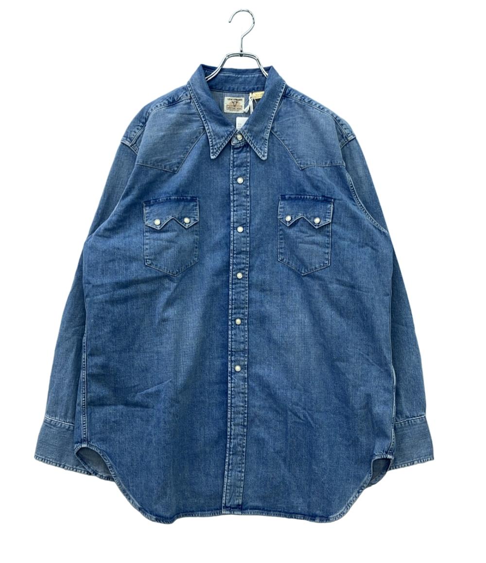 美品 LEVI'S 長袖シャツ 1950年代ウエスタンシャツ再現 ヴィンテージ加工 色落ち加工 25Aw タグ付き SHORTHORN SAWTOOTH INDIGO COSMOS