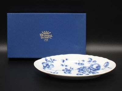 美品 Richard Ginori ピクルスディッシュ オーバル 皿 23cm ローズブルー リチャードジノリ