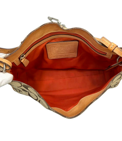 コーチ ワンショルダーバッグ 肩掛け クリップホーボー レザー キャンバス ヌメ革 シグネチャー 6091 レディース COACH