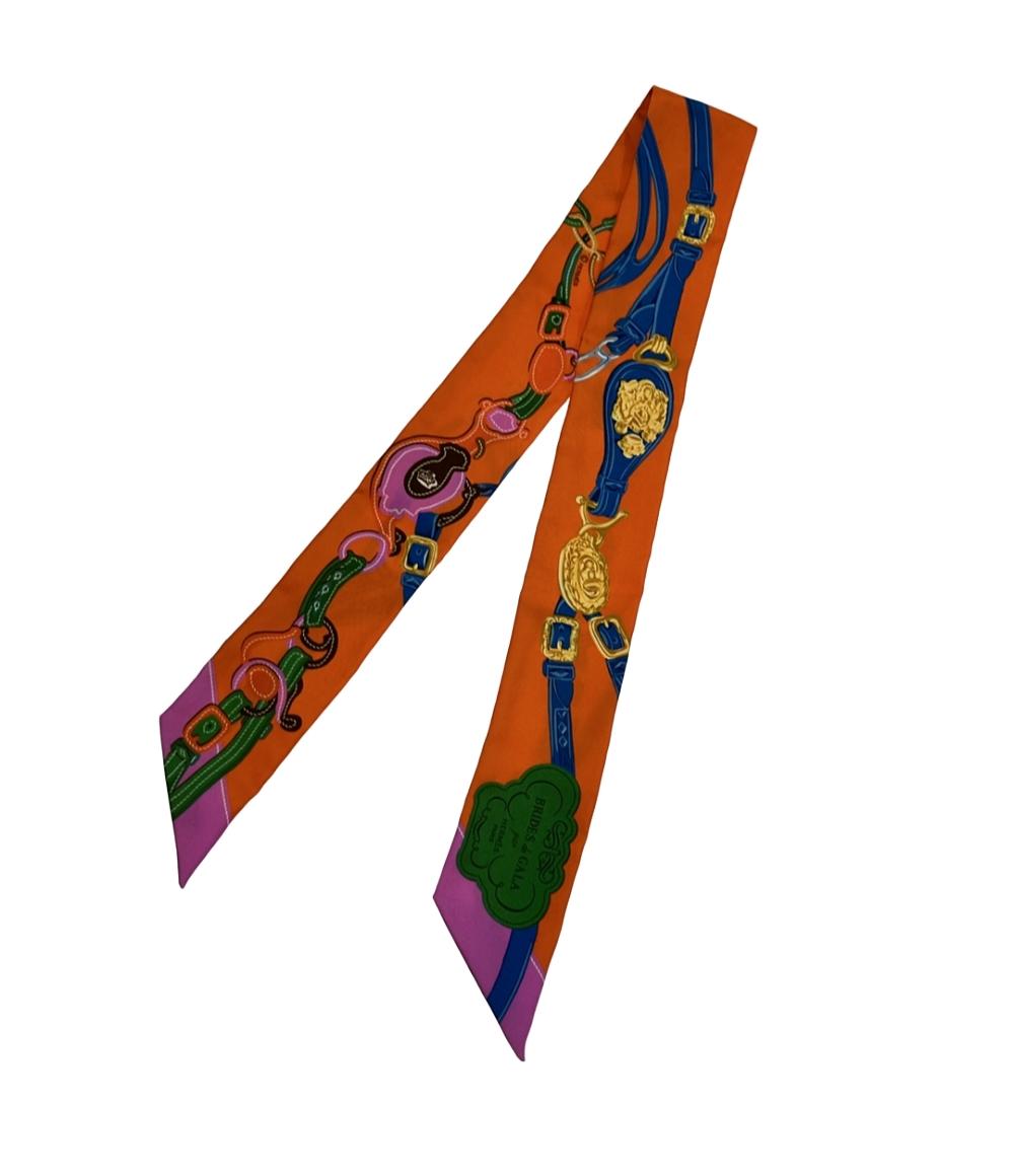 美品 HERMES スカーフ ツイリー シルク100% BRIDES de GALA レディース