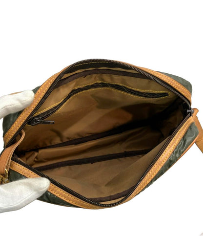 訳あり ハンティングワールド ショルダーバッグ 斜め掛け バチュークロス ヌメ革 メンズ HUNTING WORLD