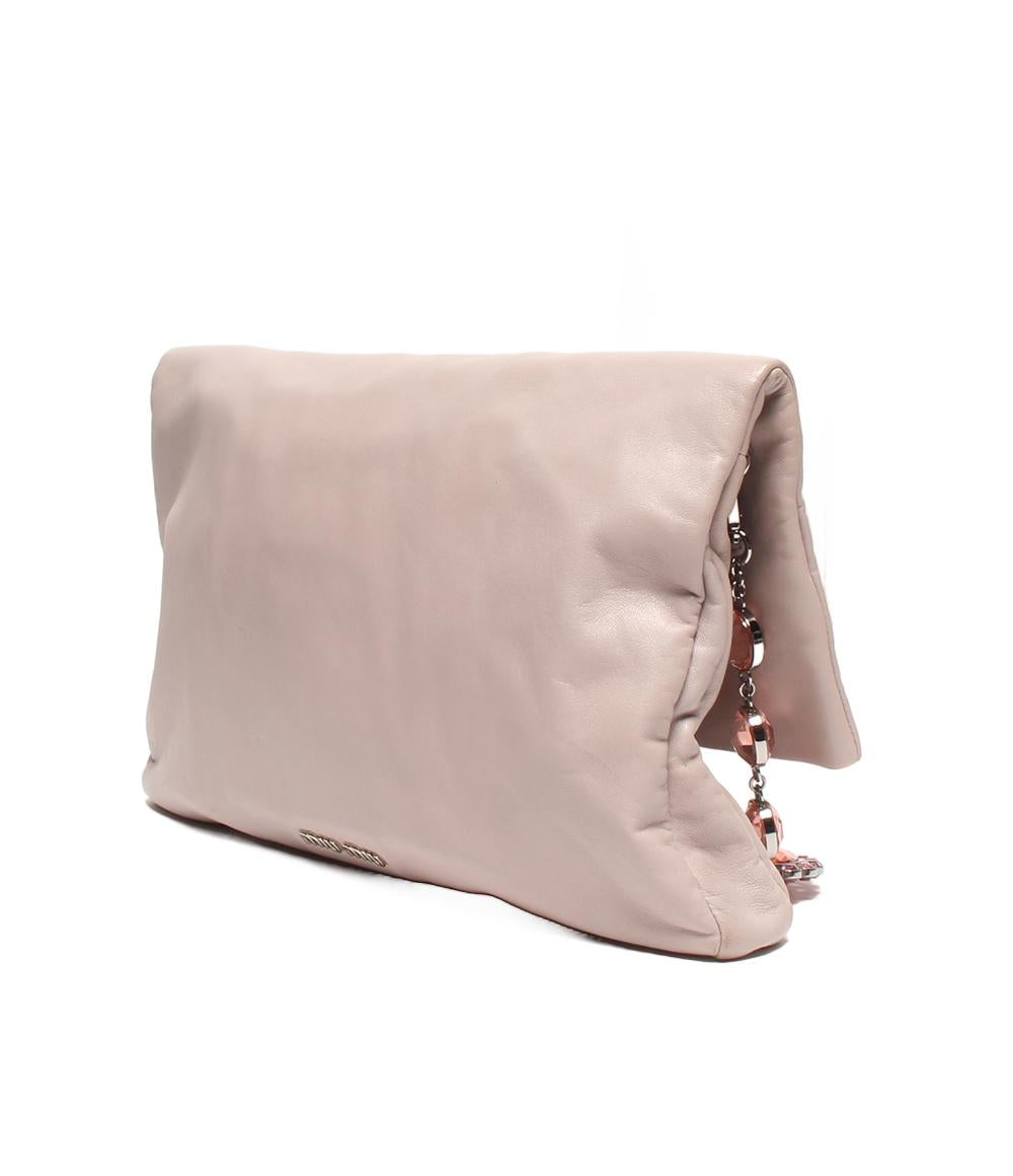 MIUMIU 2way ショルダーバッグ 肩掛け クラッチバッグ クリスタル