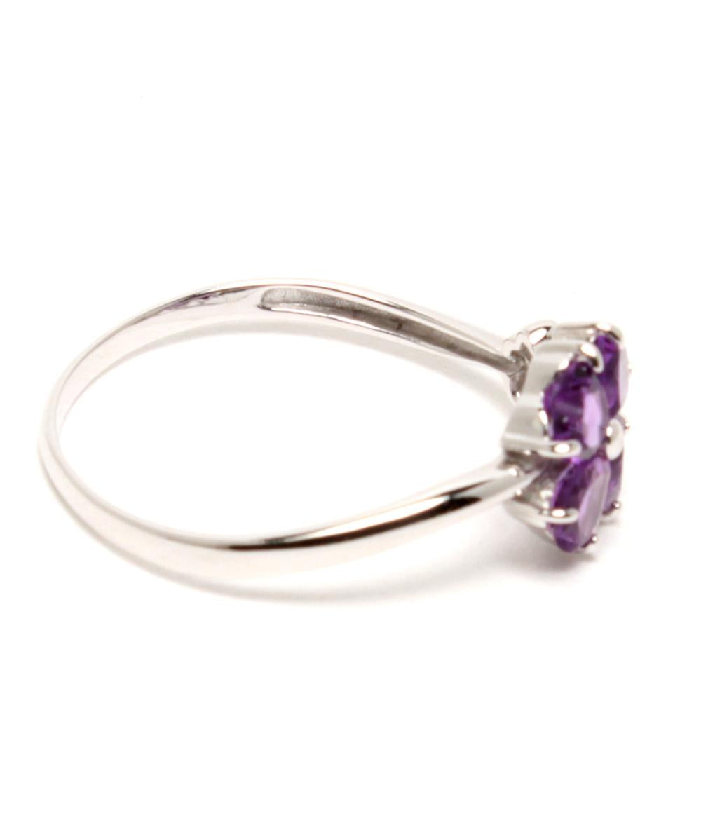 美品 リング 指輪 K10 アメジスト フラワーモチーフ レディース SIZE 19号