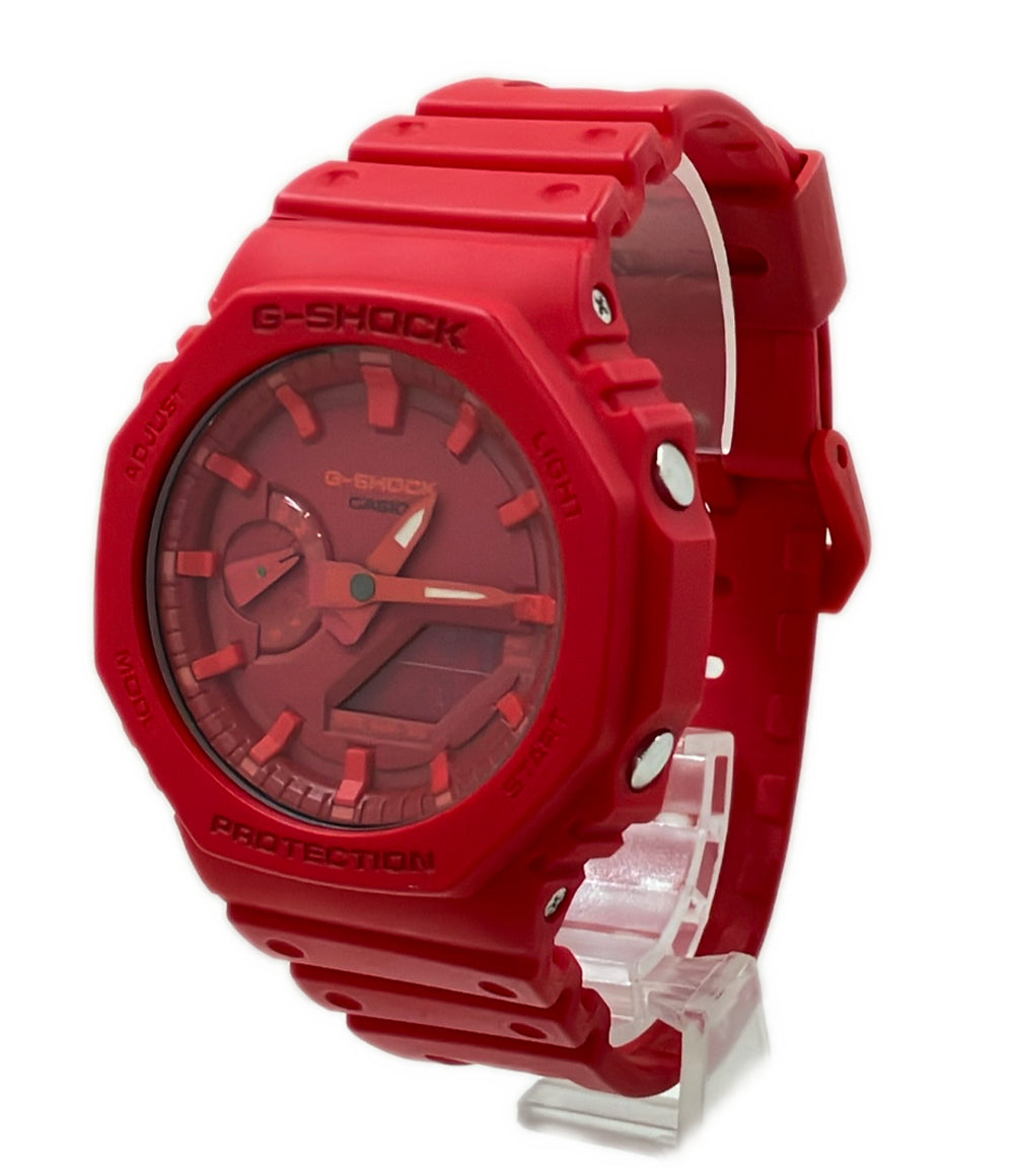美品 CASIO 腕時計 G-SHOCK クオーツ レッド GA-2100 レディース メンズ カシオ