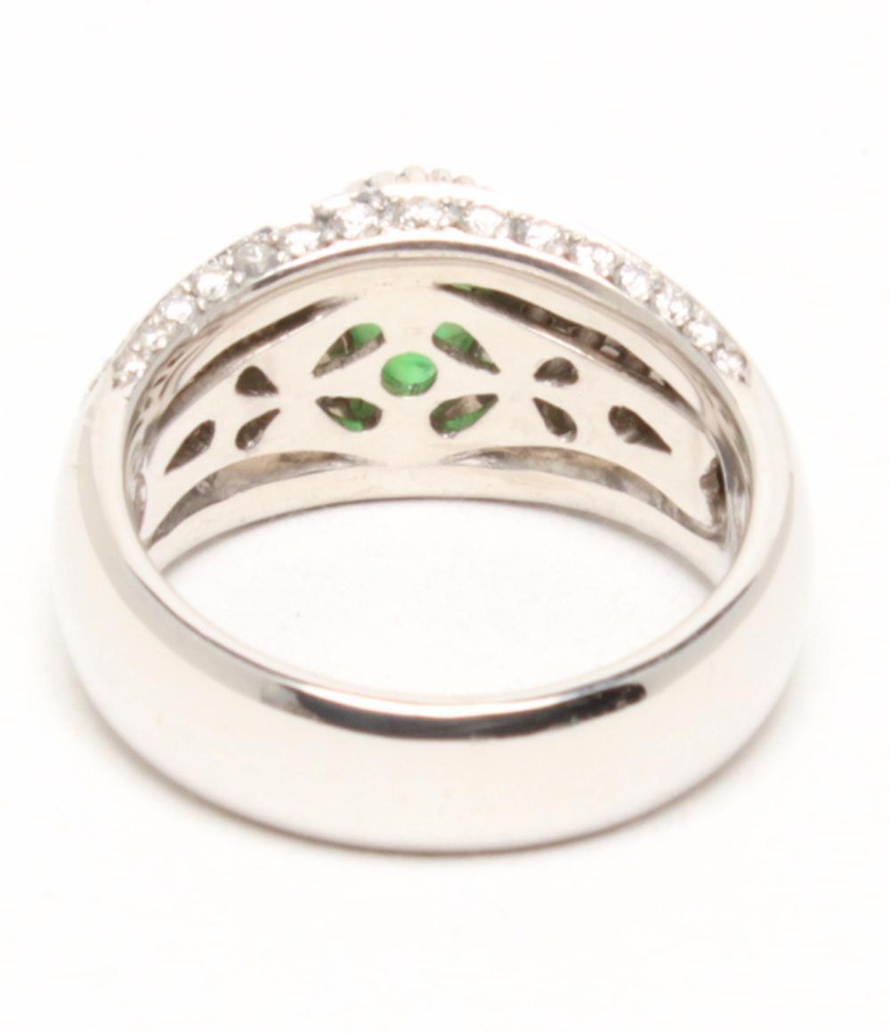 リング 指輪 K18WG エメラルド 1.022ct ダイヤ 1.386ct レディース SIZE 15号