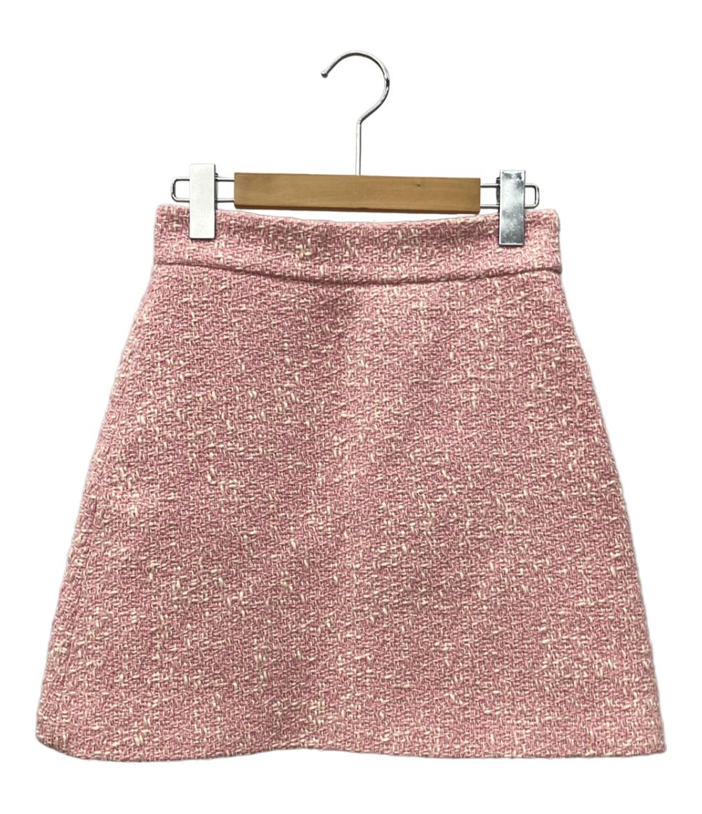 MIU MIU シルクラメフレアイージースカート ピンク サイズ38*FD355 ミュウ ミュウ ミニスカート AMM1 2021 1100 MG1635 2AM3 レディース