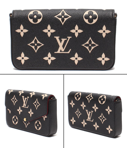 美品 LOUIS VUITTON チェーンウォレット ポシェット 肩掛け ポシェット フェリシー バイカラー モノグラム アンプラント M80482 レディース