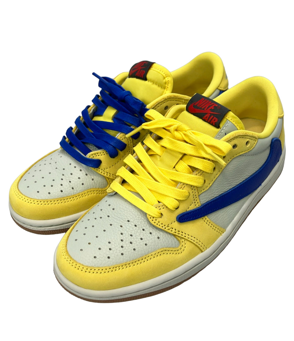 美品 NIKE Travis Scott ローカットスニーカー AIR JORDAN 1 RETRO LOW OG CANARY DZ4137-700 レディース SIZE 24.0 ナイキ トラヴィス・スコット