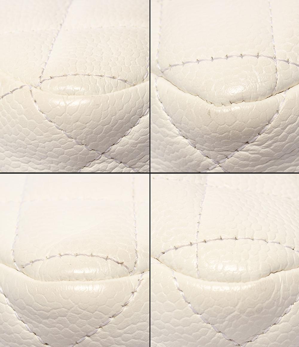 CHANEL ショルダーバッグ 肩掛け ダブルフラップ ダブルチェーン シルバー金具 キャビアスキン マトラッセ25 レディース シャネル