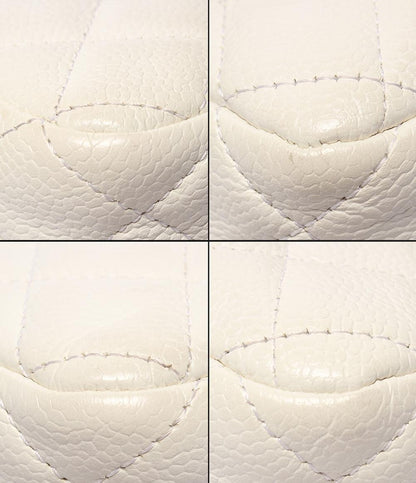 CHANEL ショルダーバッグ 肩掛け ダブルフラップ ダブルチェーン シルバー金具 キャビアスキン マトラッセ25 レディース シャネル