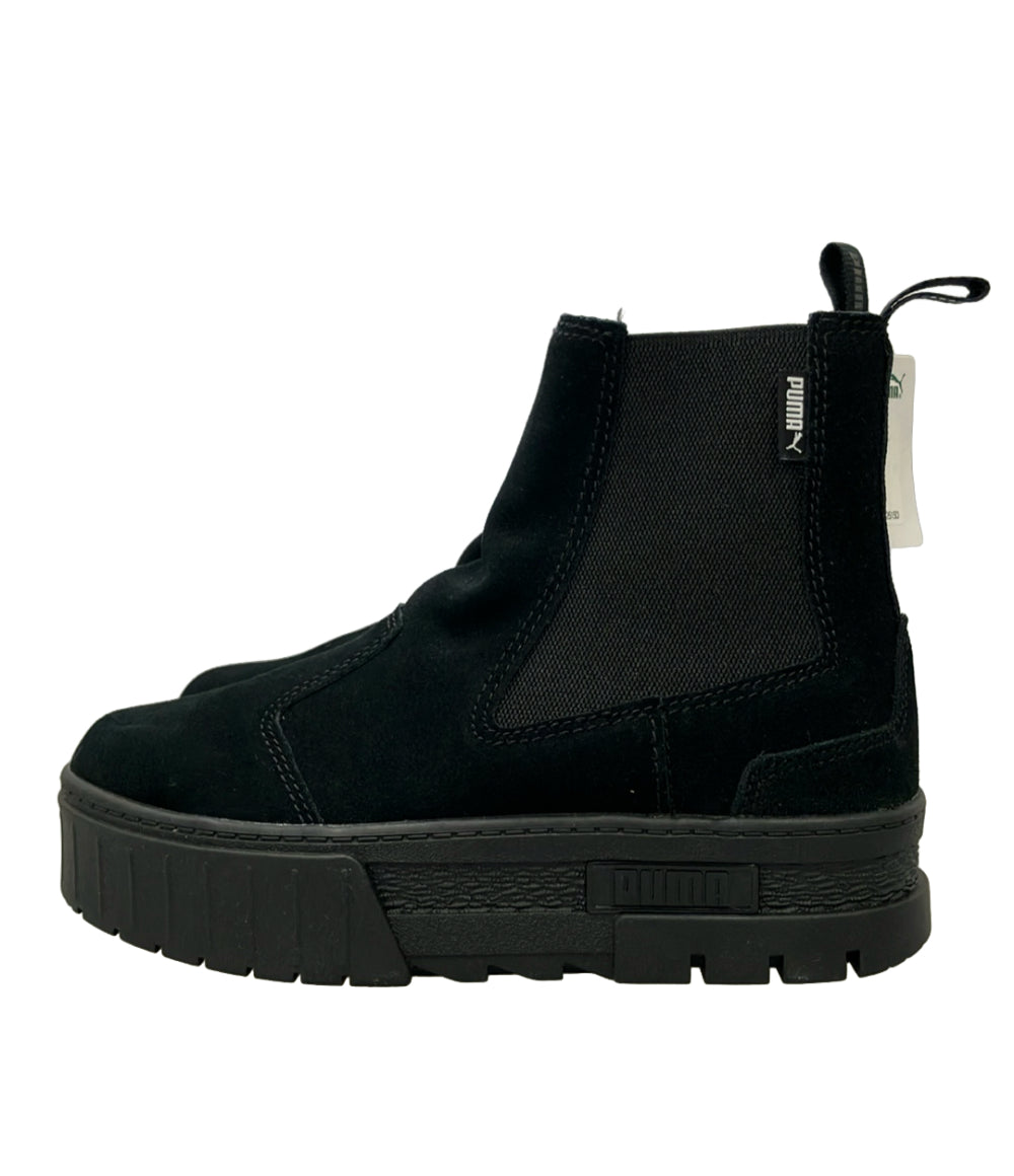 美品 PUMA サイドゴア厚底ショートブーツ メイズ チェルシー スウェード 382829-01 レディース SIZE 23.5 プーマ