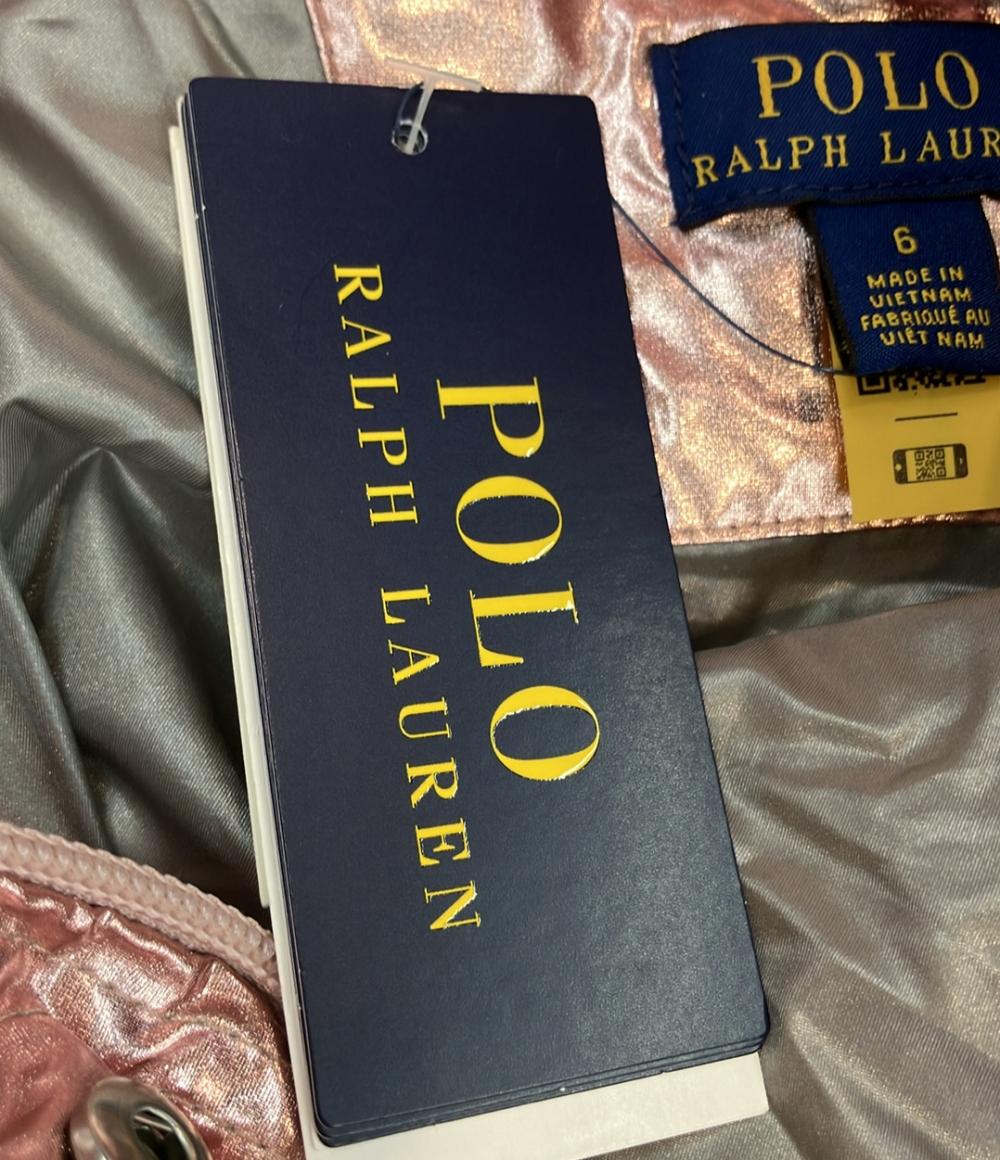 美品 POLO RALPH LAUREN ダウンコート タグ フード付き メタリック ウォーターレジスタント ダウン コート 312915797001 キッズ SIZE 6 (120cm)