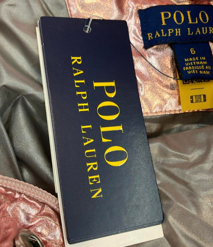 美品 POLO RALPH LAUREN ダウンコート タグ フード付き メタリック ウォーターレジスタント ダウン コート 312915797001 キッズ SIZE 6 (120cm)