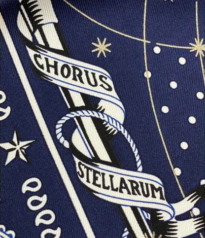 美品 エルメス スカーフ バンダナ カレ55 シルク100% コーラス ステラルム レディース HERMES