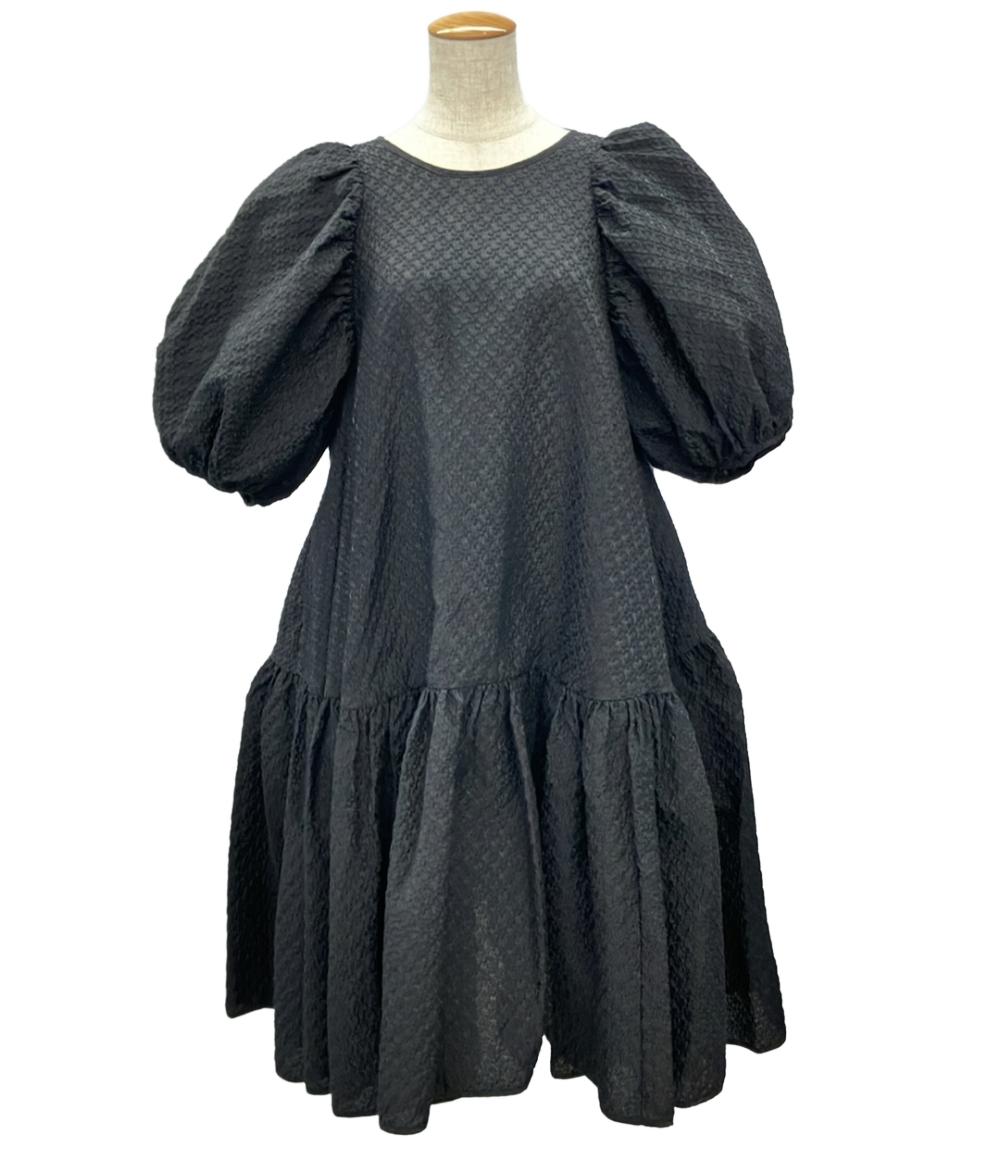美品 セシリーバンセン パフスリーブフレアワンピース レディース SIZE 14 (L) CECILIE BAHNSEN