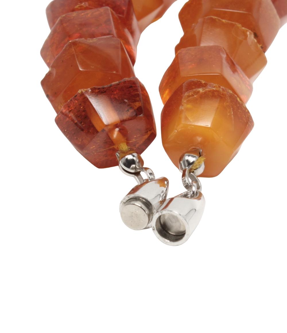 ネックレス 琥珀 11-20mm レディース