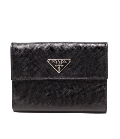 美品 PRADA 二つ折り財布 Wホック レディース メンズ プラダ