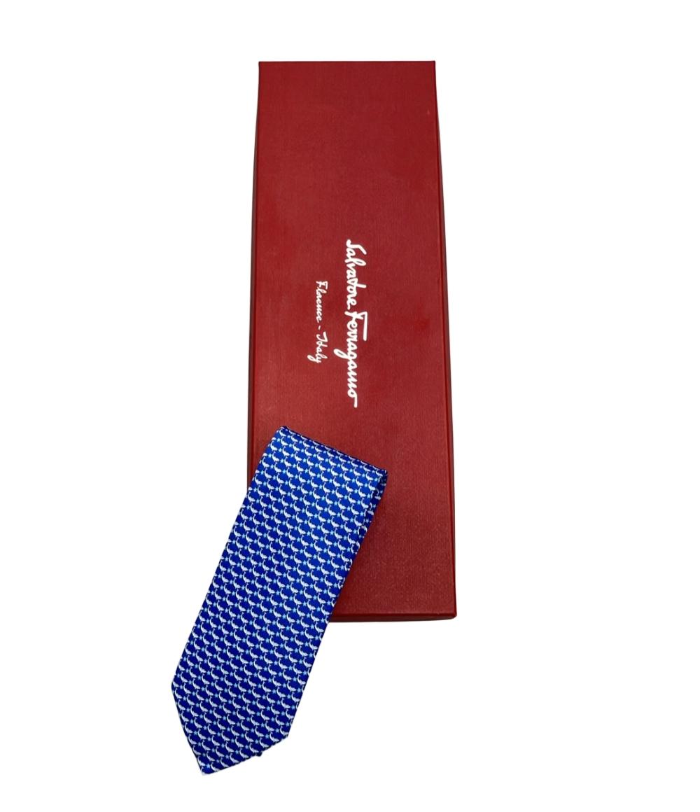 Salvatore Ferragamo ネクタイ イルカ柄 メンズ サルヴァトーレフェラガモ