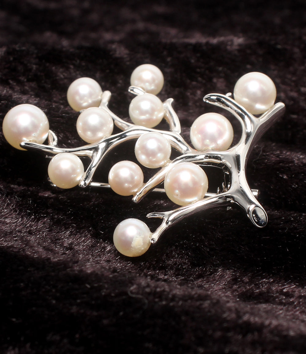 MIKIMOTO ブローチ SV 幸福の木 Kofuku no ki パール レディース ミキモト