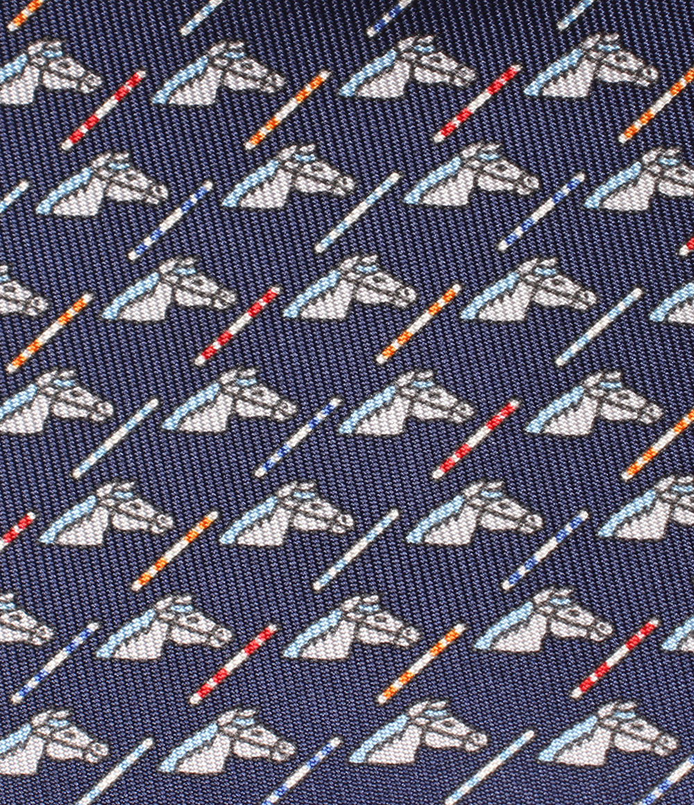 美品 HERMES ネクタイ シルク100％ 馬柄 メンズ エルメス