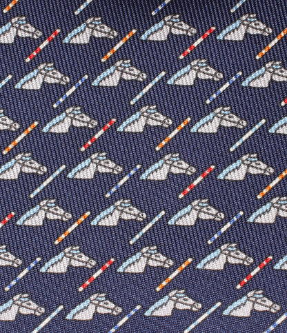 美品 HERMES ネクタイ シルク100％ 馬柄 メンズ エルメス