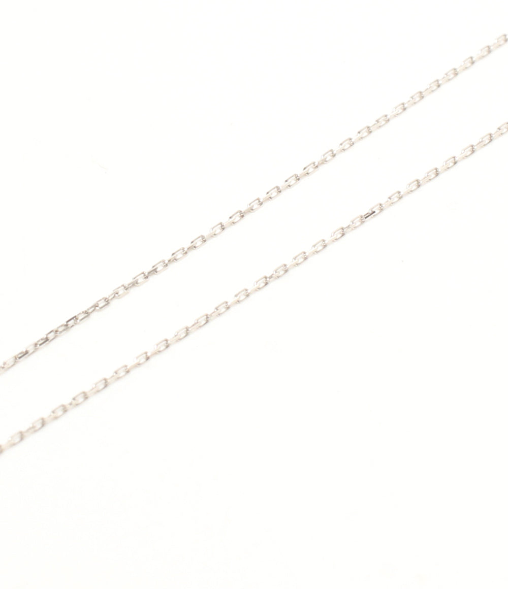 美品 ネックレス K10WG アレキサンドライト 0.02ct ダイヤ 0.01ct レディース