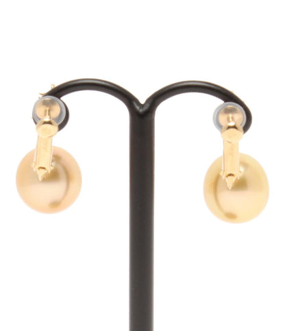 美品 イヤリング K18 パール 10.6x12mm ダイヤ 0.02ct レディース