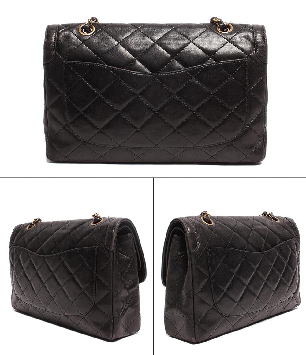 シャネル チェーンショルダーバッグ ゴールド金具 マトラッセ ラムスキン レディース CHANEL