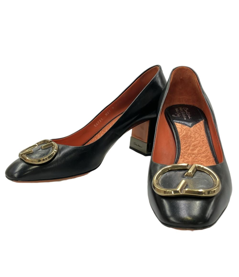 サントーニ チャンキーヒールパンプス 56731 レディース SIZE 371/2 (L) Santoni