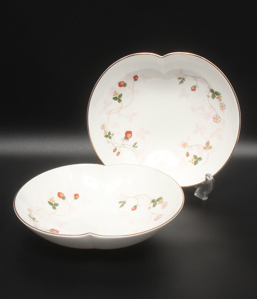 美品 WEDGWOOD マリアージュボウル 皿 2点セット 20cm ワイルドストロベリー ウェッジウッド