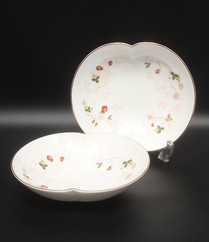 美品 WEDGWOOD マリアージュボウル 皿 2点セット 20cm ワイルドストロベリー ウェッジウッド