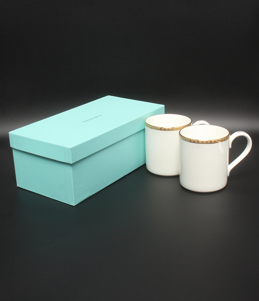 美品 Tiffany & Co. マグカップ 2点セット ペア ゴールドバンド ティファニー