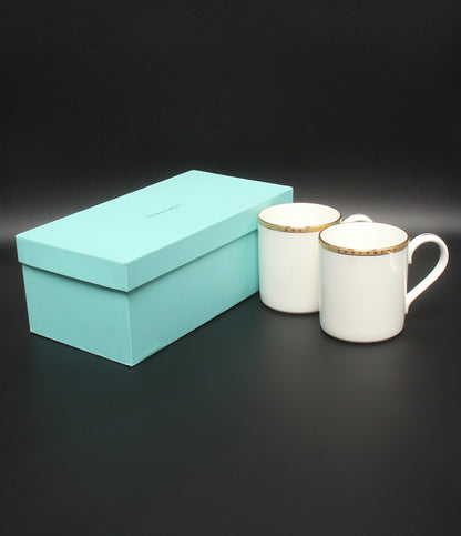 美品 Tiffany & Co. マグカップ 2点セット ペア ゴールドバンド ティファニー