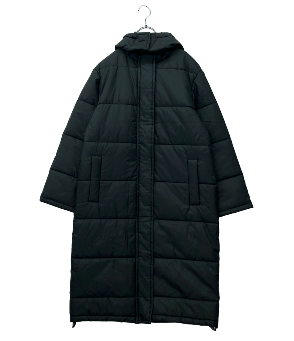 Burberrys 中綿ロングコート 内側ノバチェック フロントジップ マジックテープ フード付き レディース SIZE 9AR (M) バーバリーズ