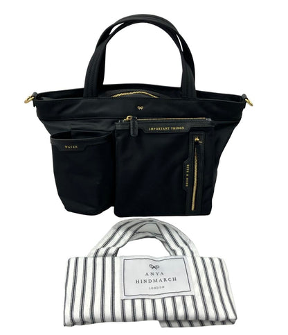 美品 Anya Hindmarch 2WAY ハンドバッグ ショルダーバッグ 斜め掛け ミニ・マルチポケット・トート レディース アニヤ・ハインドマーチ
