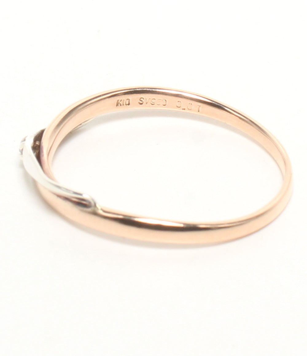 美品 Samantha Tiara リング 指輪 K10 SV950 ダイヤ 0.01ct レディース SIZE 11号 サマンサティアラ