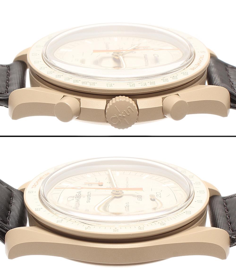 美品 Swatch OMEGA 腕時計 スピードマスター クオーツ S033C100 ユニセックス スウォッチ オメガ