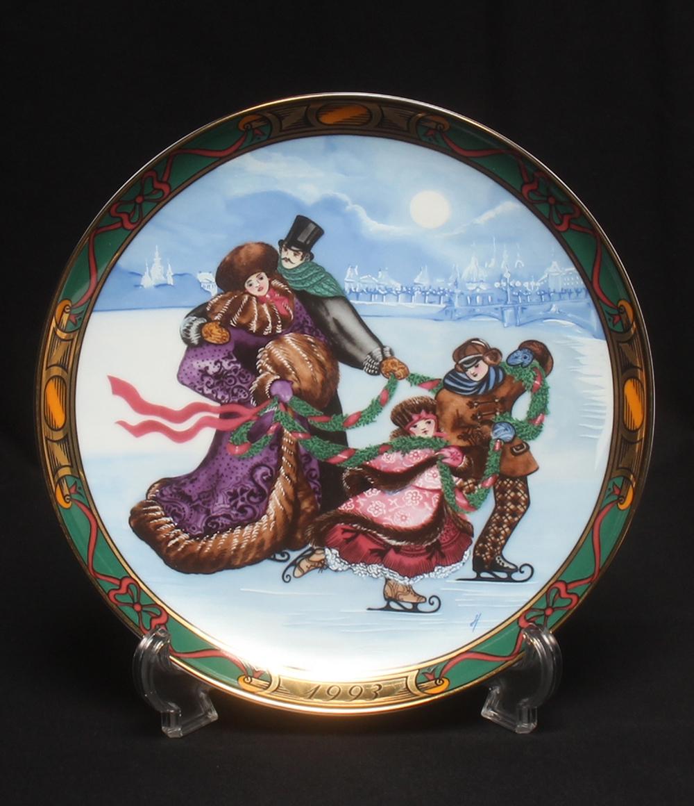 美品 ロイヤルコペンハーゲン イヤープレート 飾り皿 21cm 1993 クリスマス デンマーク Royal Copenhagen