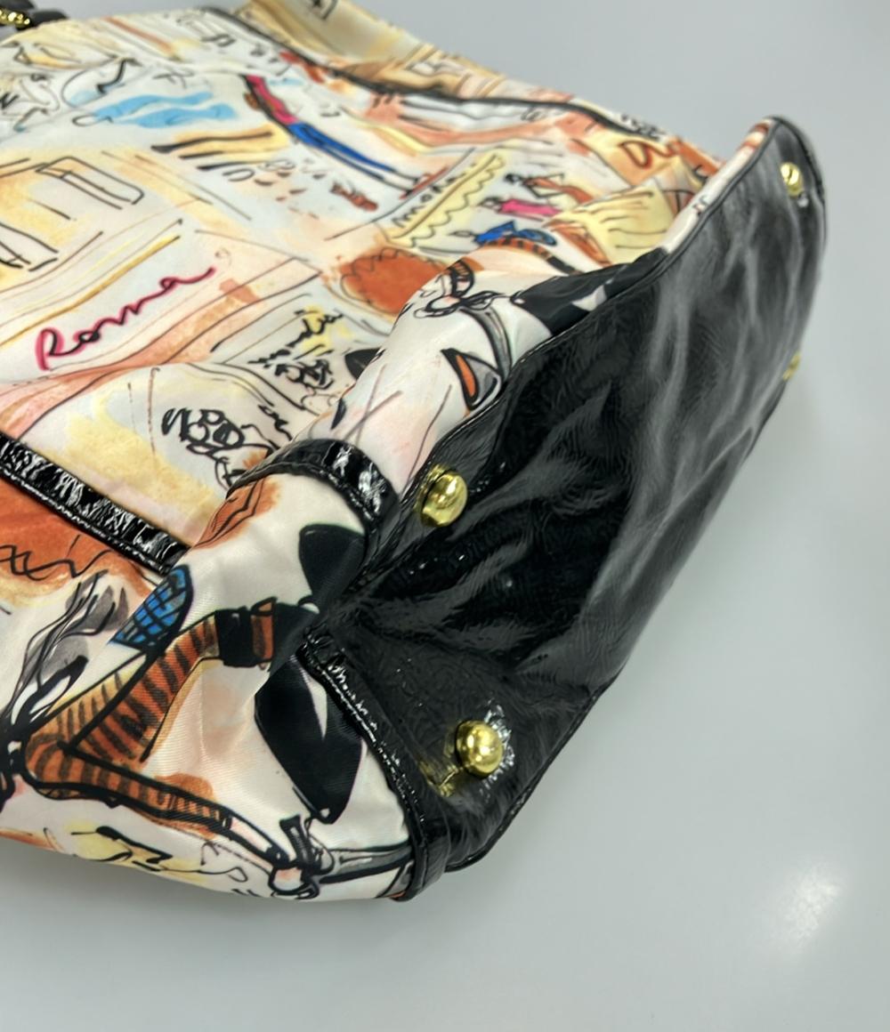 アイザック 2way ナイロンプリントトートバッグ ショルダーバッグ 斜め掛け レディース izak