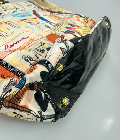 アイザック 2way ナイロンプリントトートバッグ ショルダーバッグ 斜め掛け レディース izak