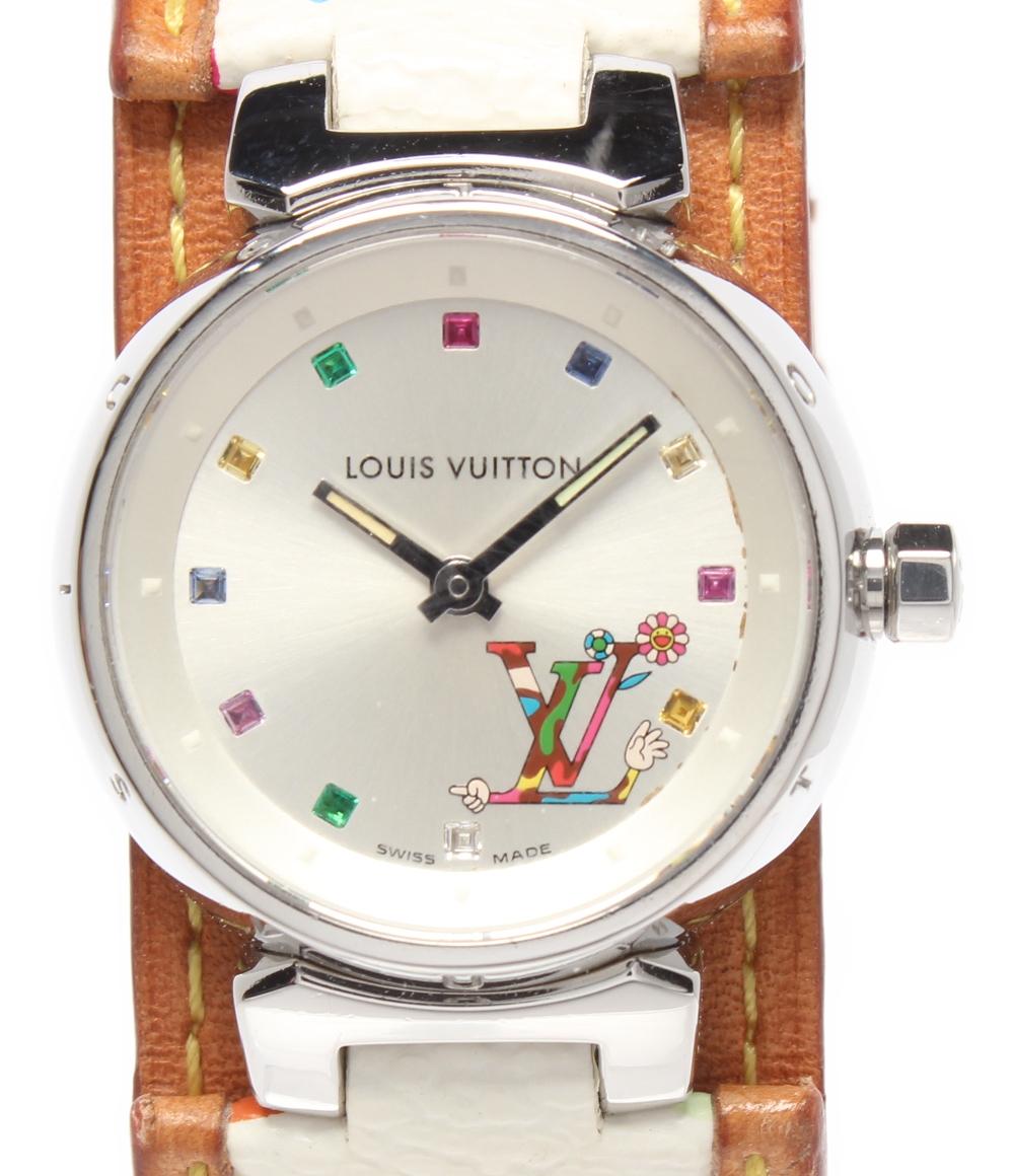 LOUIS VUITTON 腕時計 村上隆氏コラボ タンブール ラブ クオーツ シルバー Q12130 レディース ルイ・ヴィトン