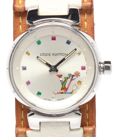 LOUIS VUITTON 腕時計 村上隆氏コラボ タンブール ラブ クオーツ シルバー Q12130 レディース ルイ・ヴィトン