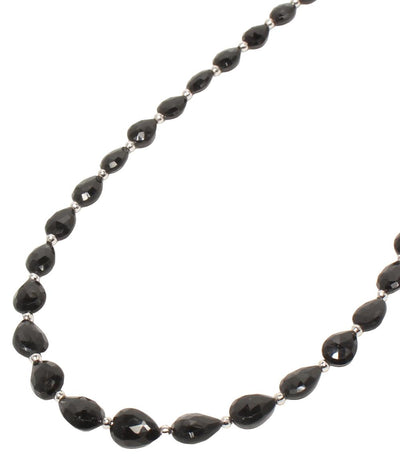 美品 ネックレス K18WG ブラックトルマリン レディース