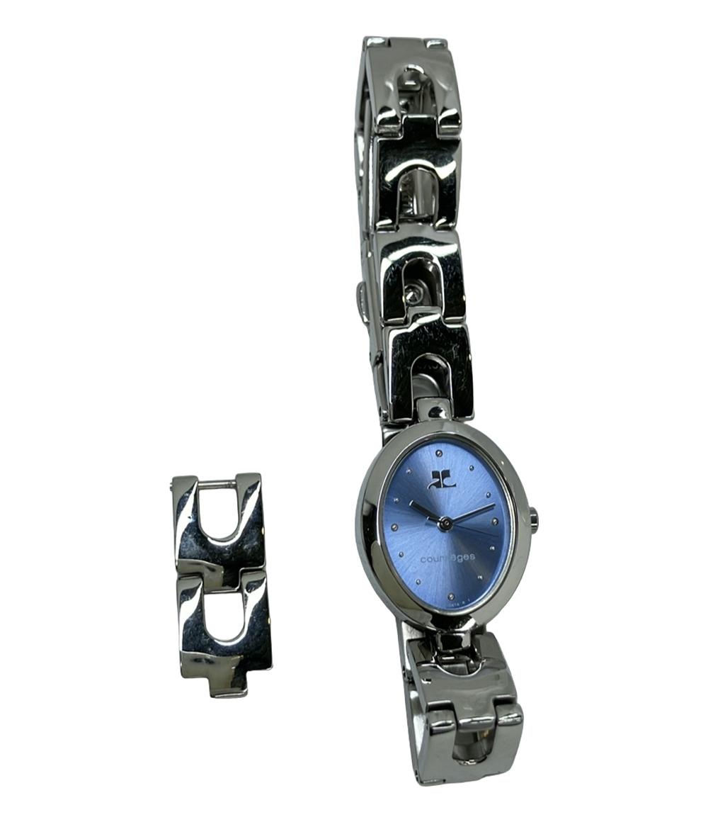 電池交換済813 上品な 497 Courreges クレージュ時計 レディース腕時計