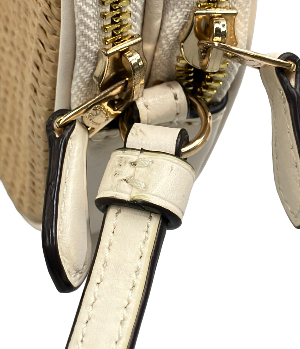 美品 COACH ショルダーバッグ 斜め掛け ラフィア F73070 レディース コーチ