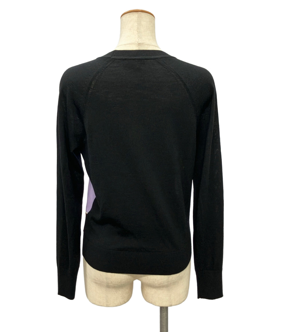 Emilio Pucci 長袖ニット パープル 幾何学模様  シルク混 0EKM28 レディース SIZE XS エミリオ・プッチ