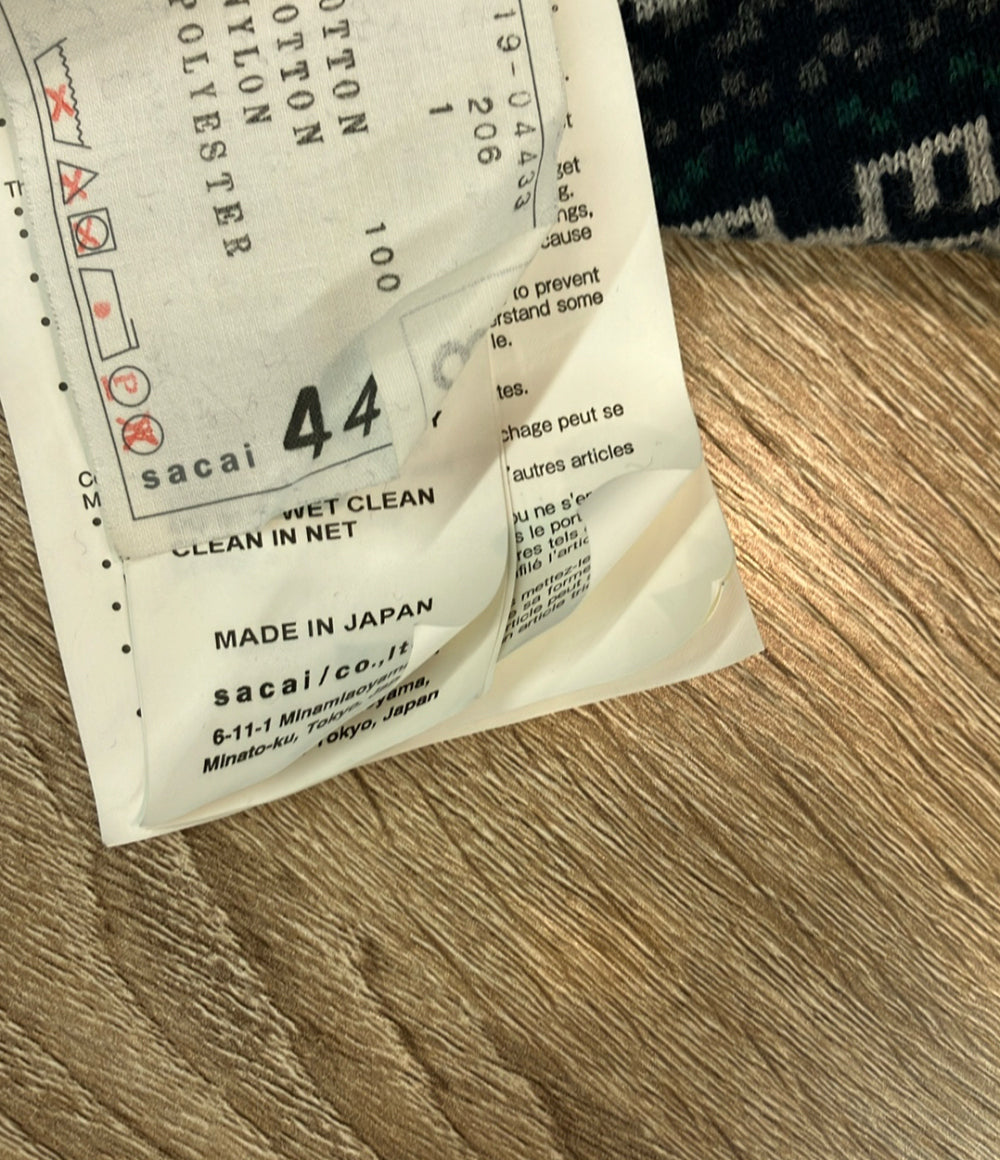 Sacai 長袖ニット 肩口サイドゴールドボタン 19年 19-04433 レディース SIZE 1 (S) サカイ