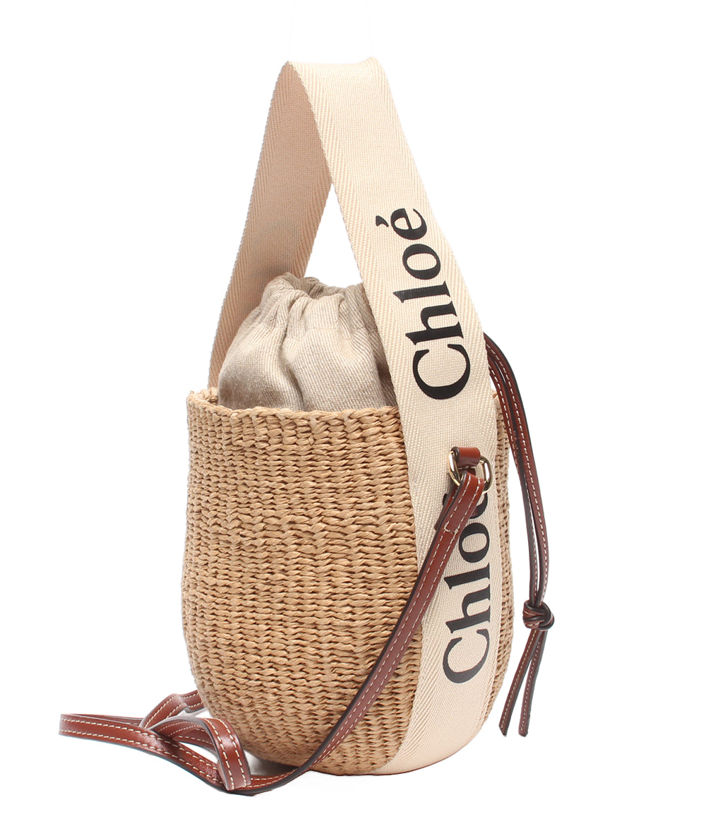 美品 Chloe Mifuko ショルダーバッグ 肩掛け かごバッグ ウッディスモールバスケット 02-23-68-65 レディース クロエ ミフコ